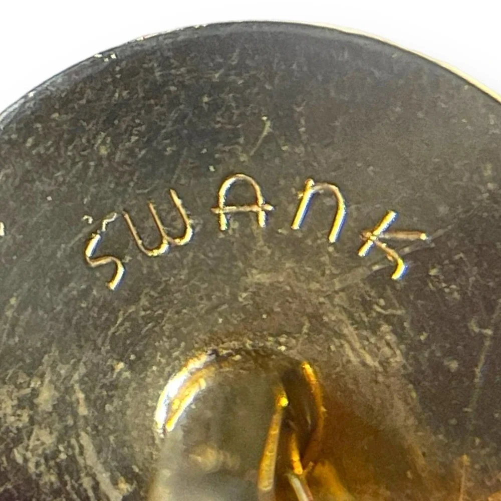 Swank Vintage Cufflinks Gold Tone Mother of Pearl Art Deco